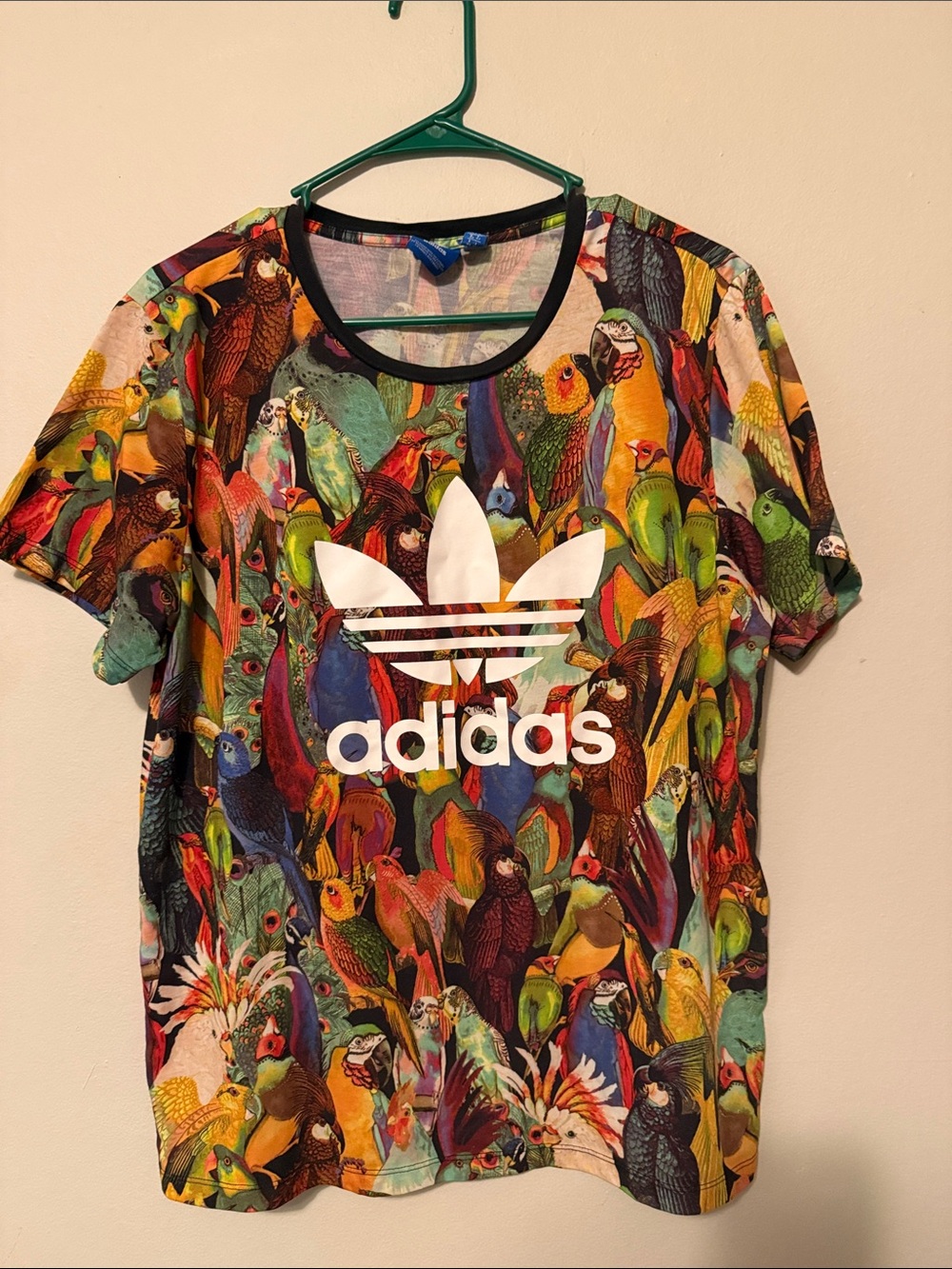 adidas Multicolor Parrot Graphic Tee with White Trefoil
